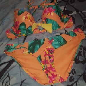Orange floral bikini